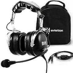 Alpha Lite Aviation Headset - Reliable & Durable Pilot Headset for Student Pilots, 16.7oz Light&Comfort, GA Plug, Ideal First for Flight Training & Back-Up Use