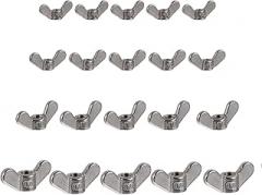 Mipcase 20 Pcs Stainless Metal Butterfly Nut Assortment Hand-Twist Fasteners for Machine Devices Electronics DIY Tools Corrosion-Resistant Hardware Kit