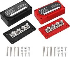 Yosoo Health Gear 300A Power Distribution Block with 4 Studs for 12-48V Cars, RVs, Yachts, and Boats - Heavy Duty Battery Bus Bar