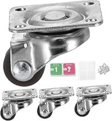 Ciieeo 4pcs Mini Swivel Caster Wheels Soft Low Profile Wheels Top Plate for Furniture and Electronic Instruments Heavy Duty Design for