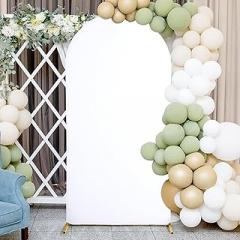 Arch Backdrop Cover, Wedding Arch Cover Spandex, Arch Backdrop Fitted Backdrop Stand Covers for Round Top Chiara Backdrop Stand Covers White (4ft)