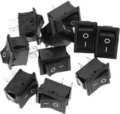 10pcs Rocker Power Button Compact Boat Shape Design for Electronic Devices and Circuits