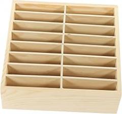 Wooden Mobile Phone Organizer Desk Storage Box Electronics Organizer Classroom Cell Phone Holder