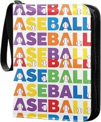 Trading Card Binder For 400 Cards, Portable Pu Card Collection Binder, Collector Card Album Folder For Mtg, Tcg, Sports Cards, Game Cards Colorful Baseball Letter Pattern