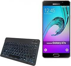 BoxWave Keyboard Compatible with Samsung Galaxy A7 (2016) - SlimKeys Bluetooth Keyboard - with Backlight, Portable Slim LED 7 Colors - Jet Black