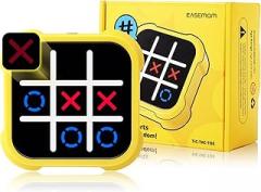 Tic Tac Toe Game, 3-in 1 Electronic Handheld Game Console, Road Trip Activities for Kids - Juegos para Niños - Ideal Gifts for Kids and Adults, Yellow
