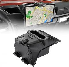 KEMIMOTO Tablet Phone Holder w/Versatile Storage Box Compatible with Polaris Ranger 1000/1000 XP/XP Crew 2018-2024, Electronic Device Mount for Phones Tablets & GPS, Dash Mounted Holder Accessories