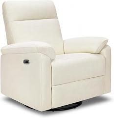 Davinci Suzy Power Recliner - Swivel Nursery Glider with USB Port - Electric Recliner Chairs for Adults - GREENGUARD Gold Certified - 270° Reclining Rocking Chair for Nursery & Living Room - Vanilla
