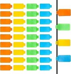 40Pcs Self-Adhesive Identification Tags - 4 Color Wire Labels for Office Cable Management, Electronics Cord Label