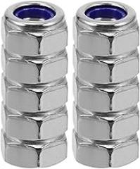 15pcs M10 304 Stainless Steel Nylon Lock Nuts, Hexagon Thread Nuts 17mm Width for Machinery, Electronic Devices, and Lamp Fastening