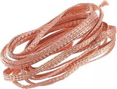 Vaguelly 4m Braid Wire Copper Braid Cable Flat Ground Cable for Electronics Aerospace and Electromagnetic Highly Flexible and Design