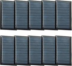 Small Solar Panel 5V 30mA - 53x30mm Photovoltaic Cell for DIY Electronics, Science Projects, and Self-Powered Models - Pack of 10