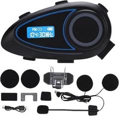 Fabater Motorcycle Bluetooth Headset Speaker, HiFi Sound Motorcycle Headphones with Voice Assistant, FM Radio, IP65 Water Proof Helmet Speakers for All Helmets, Noise Cancelling