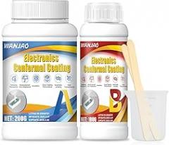 Electronic Potting Compound, Electronic Sealing Compound Transparent Waterproof Becomes Hard After Curing for Electrical Insulation, Potting, Encapsulating, Circuit Board, 300g A+B