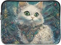 Laptop Cases 13, 13.3, 14 Inch White Cat Waterproof Briefcase Bag Portable Electronic Device Cover