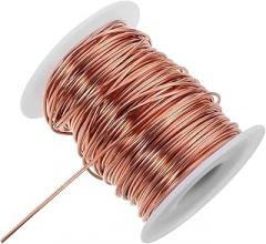 PRETYZOOM Soft Copper Wire 1.3mm for Jewelry Making and Bonsai Gardening, Bendable Bare Copper Wire Spool for DIY Crafting, Electronic and Plant Wiring Applications