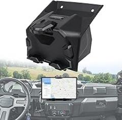 Electronic Device Mounts Compatible with 2018-2024 Polaris Ranger XP 1000 Crew Diesel Accessories Electronic Device Phone Tablet GPS Holder with Storage Box Organizer Tray