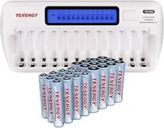 Tenergy TN160 and 24 Pack Rechargeable Batteries, 12x AA Batteries, 12x AAA Batteries, Ideal Everyday Household Electronics