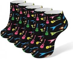 LITPUZC 5 Pairs Womens Funny Ankle Socks Soft Breathable Non Slip No Show Socks Running Athletic Crew Sock