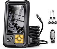 Endoscope Camera with Light, 8mm Dual Lens 1080P HD 4.3in LCD IP67 Flexible Cable Industrial Endoscope with 8 Adjustable LEDs Plumbing Camera for Sewer Drain Pipe HVAC (5m / 16.4ft)