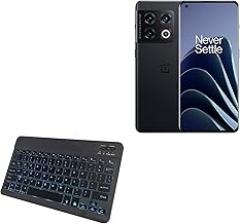 BoxWave Keyboard Compatible with OnePlus 10 Pro NE2115 (6.7 in) - SlimKeys Bluetooth Keyboard - with Backlight, Portable Slim LED 7 Colors - Jet Black