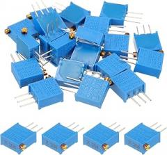 MECCANIXITY 20Pcs 100K Ohm Multiturn Trimmer Potentiometer, 3296X Side Adjustable Variable Resistor High Precision Potentiometer for Precision Circuit Adjustment, DIY Electronics Projects