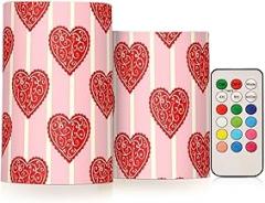 Heart Electronic Candle Light,No Open Flame, No Smoke, No Wax Drips, Remote Controllable, 4-Hour/8-Hour Timer for On/Off, Multiple Light Settings, Versatile for Different Occasions.