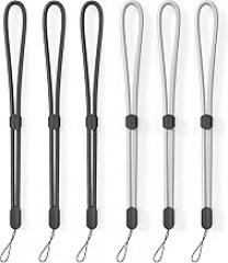 Hand Wrist Strap Lanyard, 6 Pack Adjustable Colorful Nylon Hand Wrist Straps for GoPro, Camera, Keys, Keychain, Phone, USB Flash Drive, Wallet, ID Name Tag Badge (Black&Sliver)