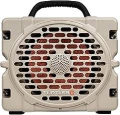 Turtlebox Grande: Loud! Outdoor Portable Bluetooth 5.4 Speaker | Rugged, Waterproof, Ultra-Portable | Plays to 126db, Deep Bass, Shockproof, Unlimited Pairing (Black Handle, Tan)