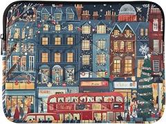 Laptop Sleeves 13, 13.3, 14 Inch Christmas Town Red Waterproof Briefcase Bag Portable Electronic Device Cover