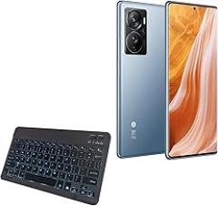 BoxWave Keyboard Compatible with ZTE Axon 40 Pro - SlimKeys Bluetooth Keyboard - with Backlight, Portable Slim LED 7 Colors - Jet Black