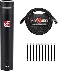 Briskdrop sE Electronics sE8 Small Diaphragm Cardioid Condenser Microphone Bundle with Pig Hog XLR Cable and 10 Pack Cable Ties