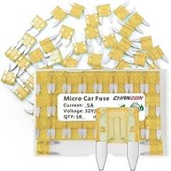 Chanzon 50Pcs UL Listed 5A Mini Blade Fuse ATM/APM 5 Amp 32V Auto Fuses Fast Blow for Automotive Car RV Truck SUV