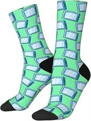 MULIHU Seamless Patterns For Electronic Tablets Socks For Men Women Sport Crew Socks Athletic Running Socks Wicking Socks
