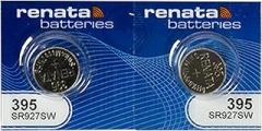 Renata 395 SR927SW Batteries - 1.55V Silver Oxide 395 Watch Battery (2 Count)