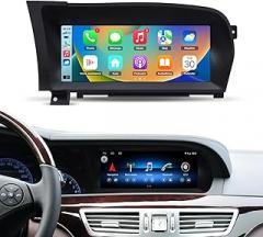 10.25 inch Android 13 Car Touch Screen Wireless Carplay Android AUTO 4GB RAM 64GB ROM for Mercedes Benz S Class W221 NTG 3.5 from 2010 to 2013 Head Unit GPS Navigation Bluetooth