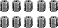 Insert Nut, Stainless Steel Male Thread Nut Repair Tool, 10Pcs Slotted Sleeve Fastener M6 x 1, x 1.5, Small Slot, Thread Repair, for Automotive, Electronics