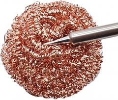 Soldering Iron Tip Cleaning Ball - High Temperature Resistant Wire Sponge, Copper Plated, Effective Scrubber, Precision Maintenance, Electronics Accessories for Welding, Repair and Jewelry, 7x7cm