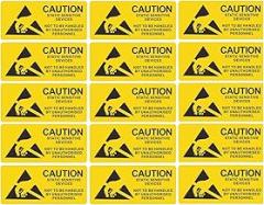 500PCS ESD Caution Labels for Electrostatic Sensitive Devices – Anti-Static Warning Stickers, Durable Adhesive Industrial Safety Decals for Electronics, Lab & Manufacturing Use