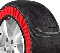 2PCS Snow Socks Skid Chains Car Tires - Enhance Winter Driving Safety with Superior Traction on Snow Ice - Fits Various Tire Sizes (6002)(6002)