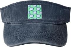 JFJFNMF Vintage Seamless Patterns for Electronic Tablets Sun Visor Hats for Women Men Cotton Adjustable Sports Empty Top Golf Cap