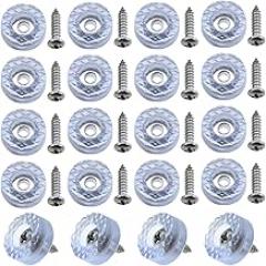 20PCS Non Slip Round Transparent Rubber Table and Chair Leg Pad with M4x16 Screw Chopping Board Foot Pad for Furniture Chair Combination Sofa Electronic Equipment