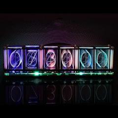 Creative Simulation Tube Digital Clock, Electronic RGB Glow Tube Clock, DIY Kits, Retro Desk Decoration, for Boyfriend Gift Home Decoration Gift