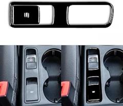 Superior Glossy Piano Black Plastic Accessories Car Electronic Parking Switch Button Panel Cover Interior Self Adhesive Trim Sticker Compatible with Q3 2015 2016 2017 2018 2 PCS