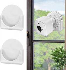 Camera Adhesive Wall Mount fits for Tapo C120 Cam ,Window Camera Mount Glass Door Holder Brackets fits for Blink Mini 2/1 Cam,No Drill, No Screws,Monitor Though Indoor to Outdoor ,White (2 Pack)