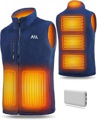 SowYee Heated Vest with Battery Pack, Warming Fleece Electric Vest for Men, Mens Heated Vests Rechargeable