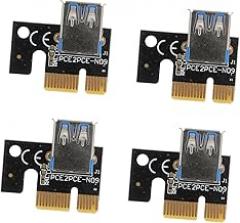4pcs Pci-e to Adapter Cards Durable USB to Pci-e Riser for Computer Accessories High Efficiency Compatible with Desktop Systems Easy Installation Black