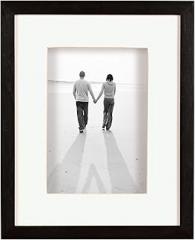 MCS 16x20 Inch Dakota Wood Shadow Box Frame with 11x14 Inch Mat Opening, Black (52733)