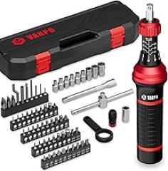 VANPO Torque Screwdriver Set, 10–60 in-lb, 64 Pcs 1/4