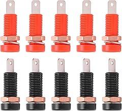 High Flexibility Brass Banana Plugs Good Transmission Performance 10pcs Set for Electronic Equipment 30V‑60V RedBlack Banana Socket Female